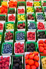 Different berries on market in south of France, Arles, Provence