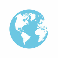 Fototapeta na wymiar Planet Earth icon. Earth globe isolated on white background