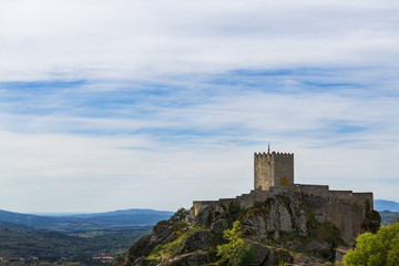 The Sortelha Castle and the surrounding mountains in the historic village of Sortelha, in Portugal; Concept for travel in Portugal