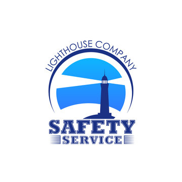 Vector lighthouse icon for safety marine service