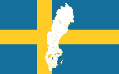Map and flag of Sweden © Максим Лебедик