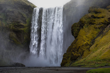 Skogafoss popular waterfall in Iceland