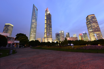 Fototapeta premium Shanghai world financial center skyscrapers