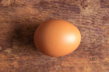 egg on wood background.
