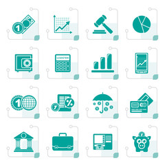 Stylized Business and finance icons - vector icon set