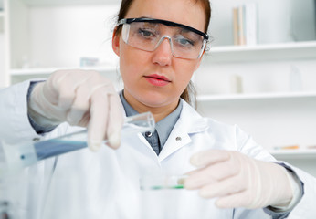 Laboratory assistant in the of food quality.Cell culture assay to test genetically modified seed