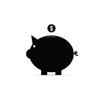 piggy bank with dollar coin illustration