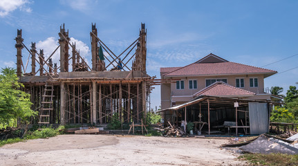 Building site with new homes under construction