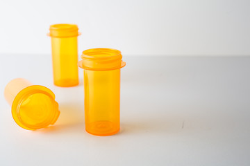 Copy space next to 3 prescription vials