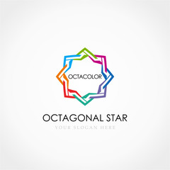 Octagonal Star Logo, Flower colorful logo