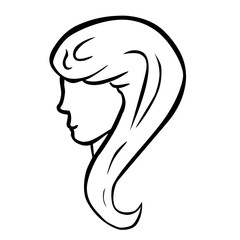 Outline of Woman Head
