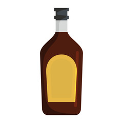 Bottle with alcoholic drinks isolated on white background