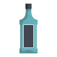 Bottle with alcoholic drinks isolated on white background