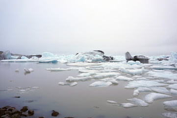 Fjallsarlon Glacial Lagoon on South of Iceland