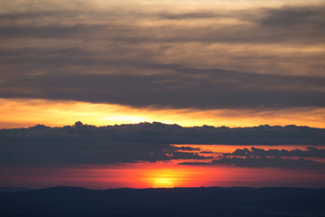 Fototapeta na wymiar Red Sunset and clouds 