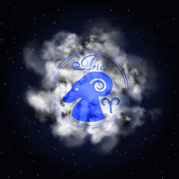 Aries Astrology constellation of the zodiac smoke