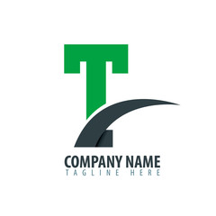 Initial Letter T With Swoosh Design Logo