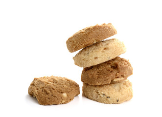 Stack of Cookies Isolated on a White Background