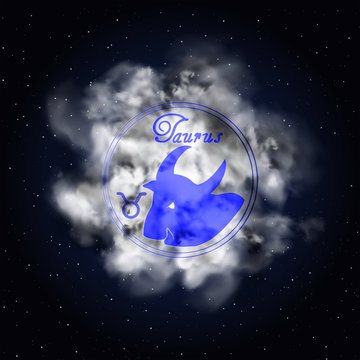 Taurus Astrology constellation of the zodiac smoke
