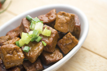 Traditional Asian cuisine-dried tofu(simmered bean curd)