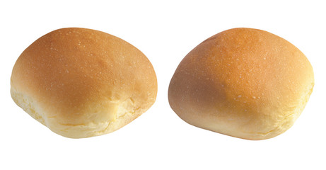 Round bun isolated on white background