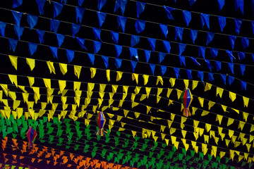 Flags on cultural party of Brazil