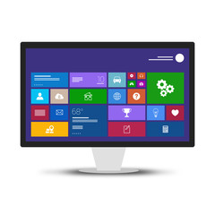 Monitor with white background