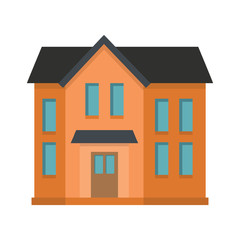 Colorful Flat Residential House. Vector illustration