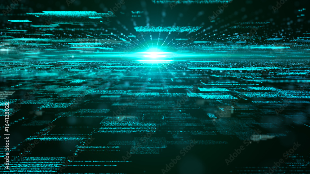 Poster Digital cyber space particles for head up display and User Interface background element