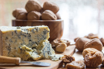 blue cheese and walnuts
