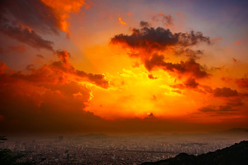 South Korea, sunset in beautiful Seoul.