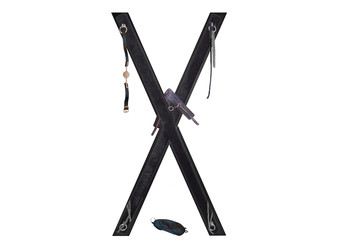 Torture cross, sm cross against white background