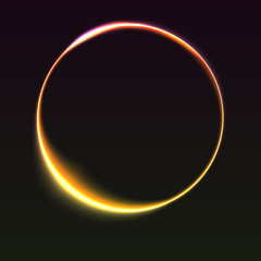 Abstract ring background with luminous swirling sparkle. Glowing spiral. Shine round frame tunnel with circles light effect. Cover for your presentation and design with space for your message.