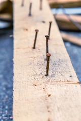 rusty nails in the Board