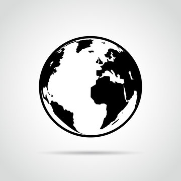 earth icon on white background