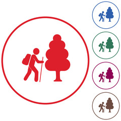 Hiking icon illustration