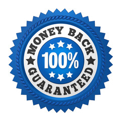 Money Back Guaranteed Label Isolated