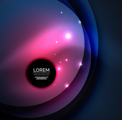 Overlapping circles on glowing abstract background