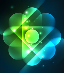 Vector glowing geometric shapes background