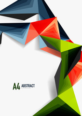 Vector low poly style 3d triangle line