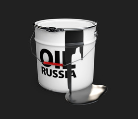 3d illustration of barrel russian oil, isolated black