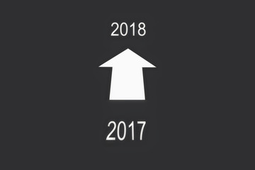 Road from 2017 to 2018, happy new year concept and holiday and event idea