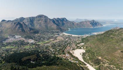 Fototapeta na wymiar Hout Bay (Cape Town, South Africa) aerial view