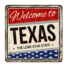 Fototapeta premium Welcome toTexas vintage rusty metal sign