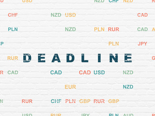 Business concept: Deadline on wall background