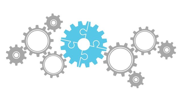 Video Turning Gears Border Big/Small Puzzle Blue/Grey