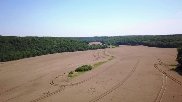 Survol champs de blé Eure-et-Loire
