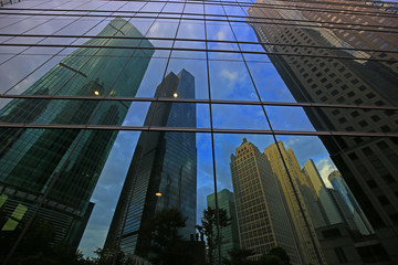 Office building as the background, the landmark of Shanghai in China © pdm