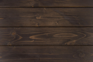 Close-up view of dark brown wooden horizontal planks, wood background