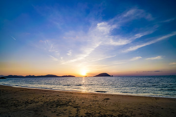 Obraz premium 志賀島 勝馬海岸 夕景